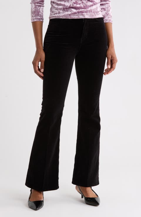 Le Easy High Waist Velvet Flare Pants