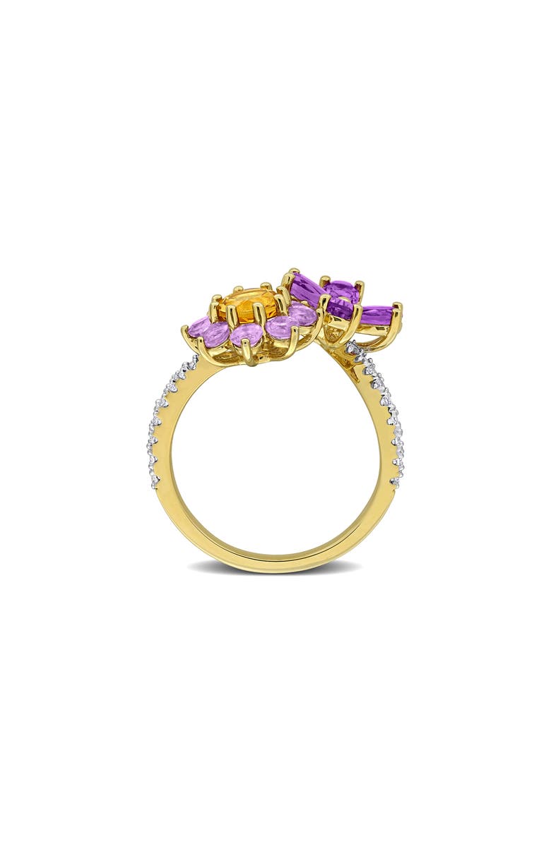 DELMAR Semiprecious Stone Floral Cluster Ring, Alternate, color, Purple Multi