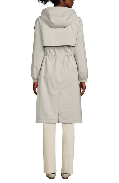 Lands' End Crinkle Raincoat In Light Stone