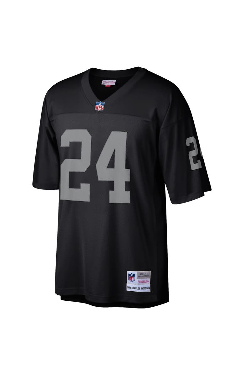 Mitchell & Ness Men's Mitchell & Ness Charles Woodson Black Las Vegas Raiders Legacy Replica Jersey, Alternate, color, Black