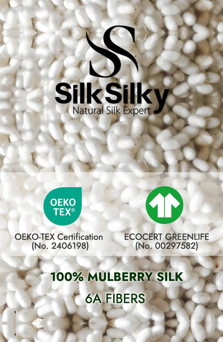 SILKSILKY Pure Silk Elegant Short Sleeves Nightgown, Alternate, color,