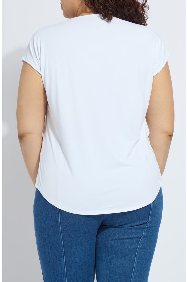 'Lyssentials Cap Sleeve T-Shirt, Alternate, color, WHITE