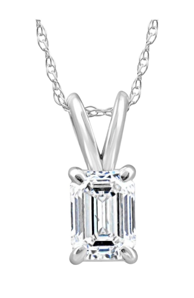 Bliss Diamond 3/4Ct Solitaire Emerald Cut Diamond Pendant 14k Gold Lab Grown Necklace, Main, color,