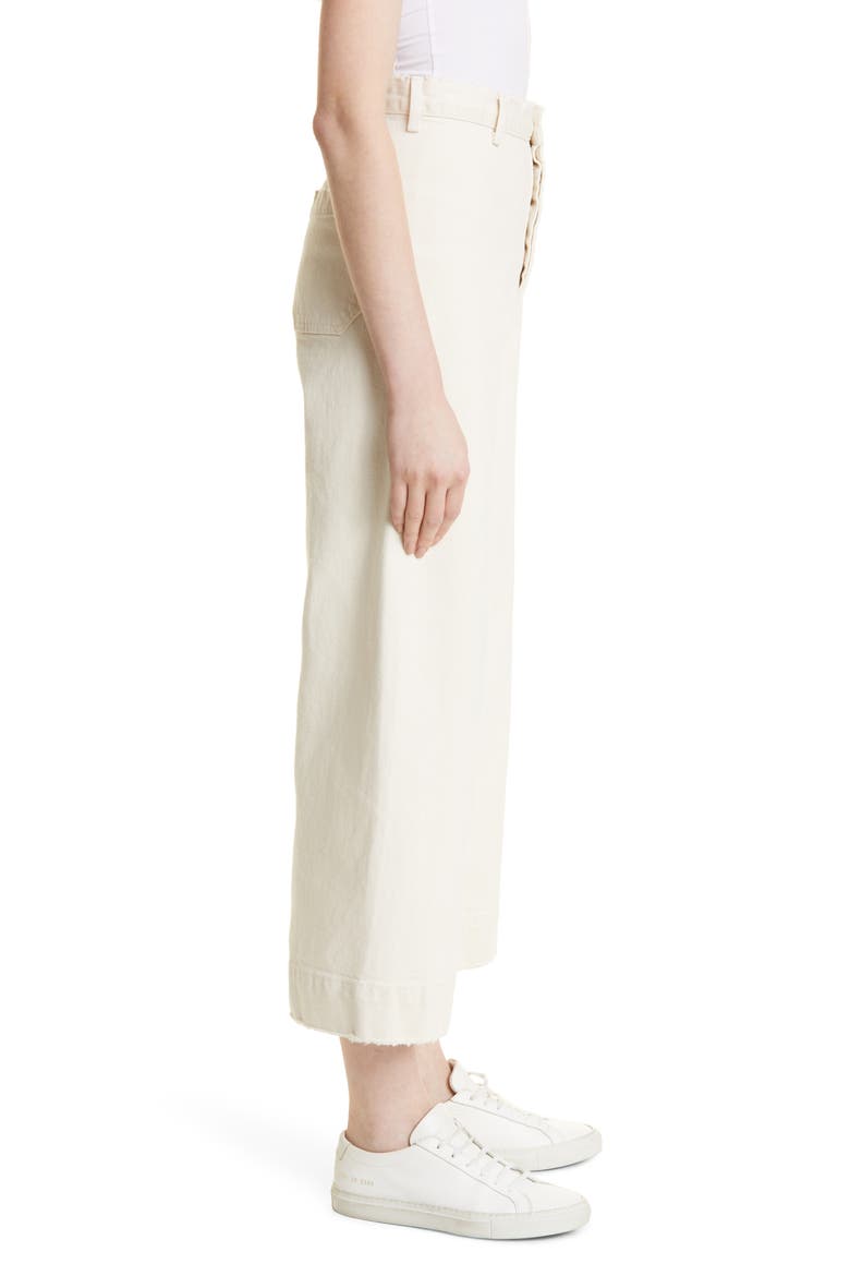 The Seafair Crop Raw Hem Wide Leg Jeans, Alternate, color, STONE