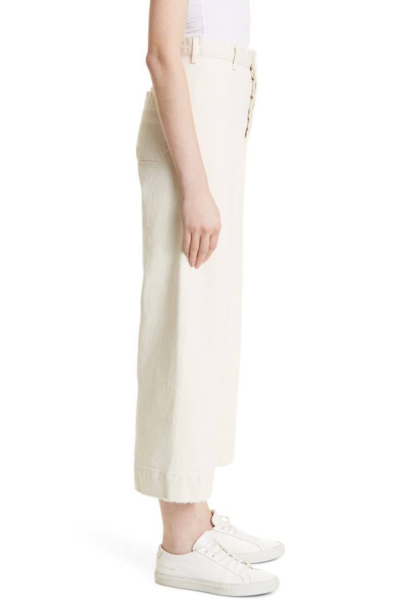THE GREAT. The Seafair Crop Raw Hem Wide Leg Jeans, Alternate, color, Stone