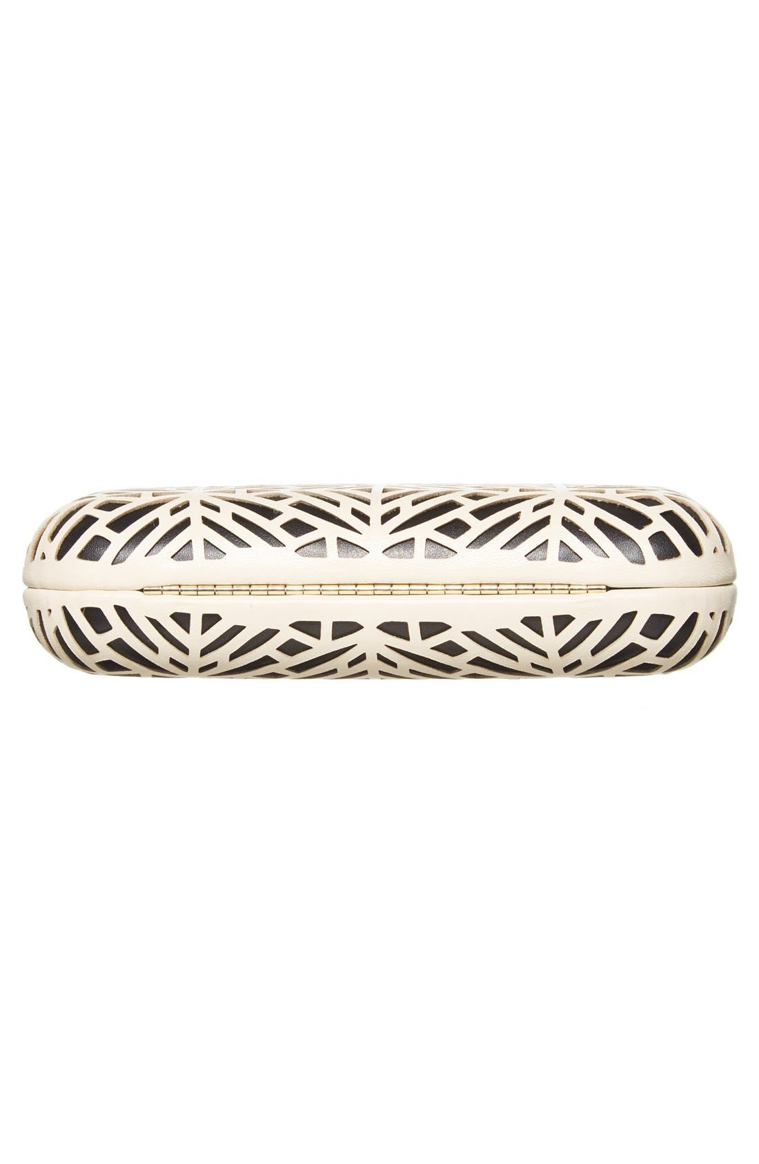'Horn' Clutch, Alternate, color, BLACK/ IVORY