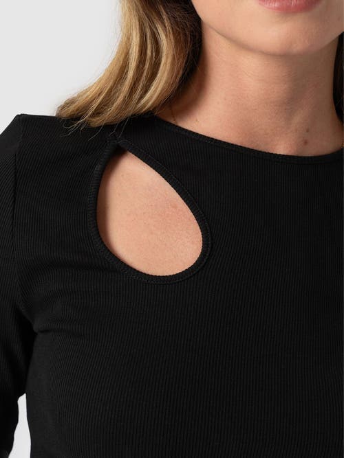 Shop Saint + Sofia Axel Cut Out Long Sleeve Tee