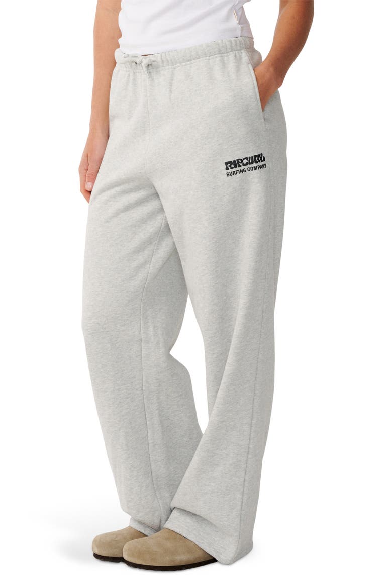 Surf Puff Wide Leg Sweatpants, Alternate, color, GREY MARLE/ BLACK