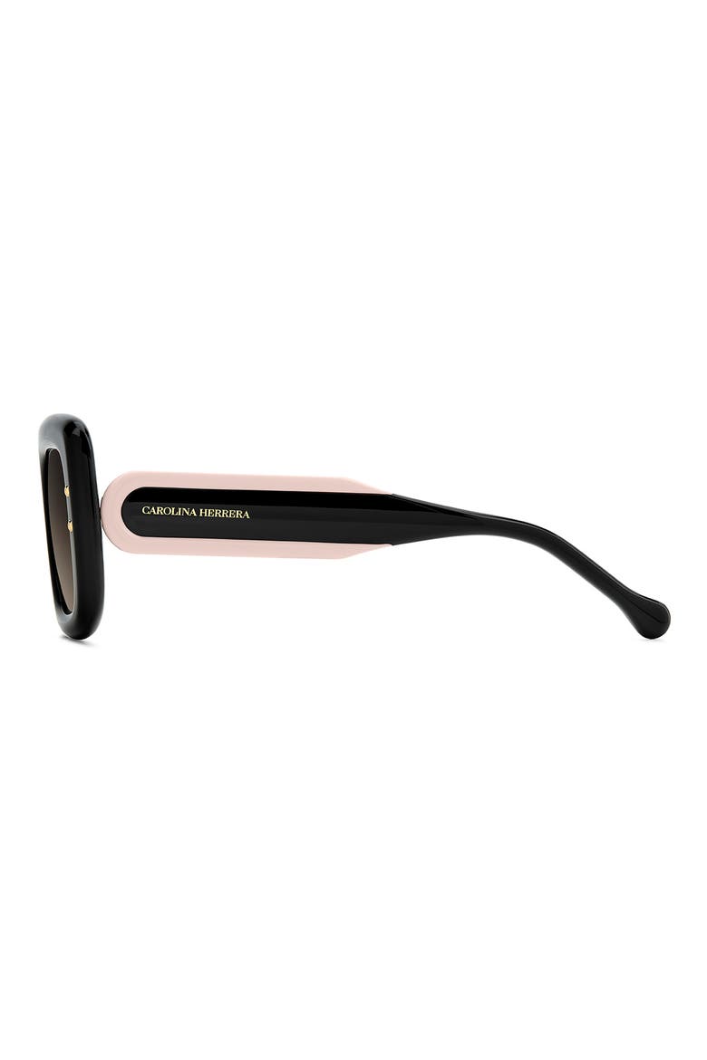 49mm Small Gradient Rectangular Sunglasses, Alternate, color, BLACK PINK/ BROWN SF