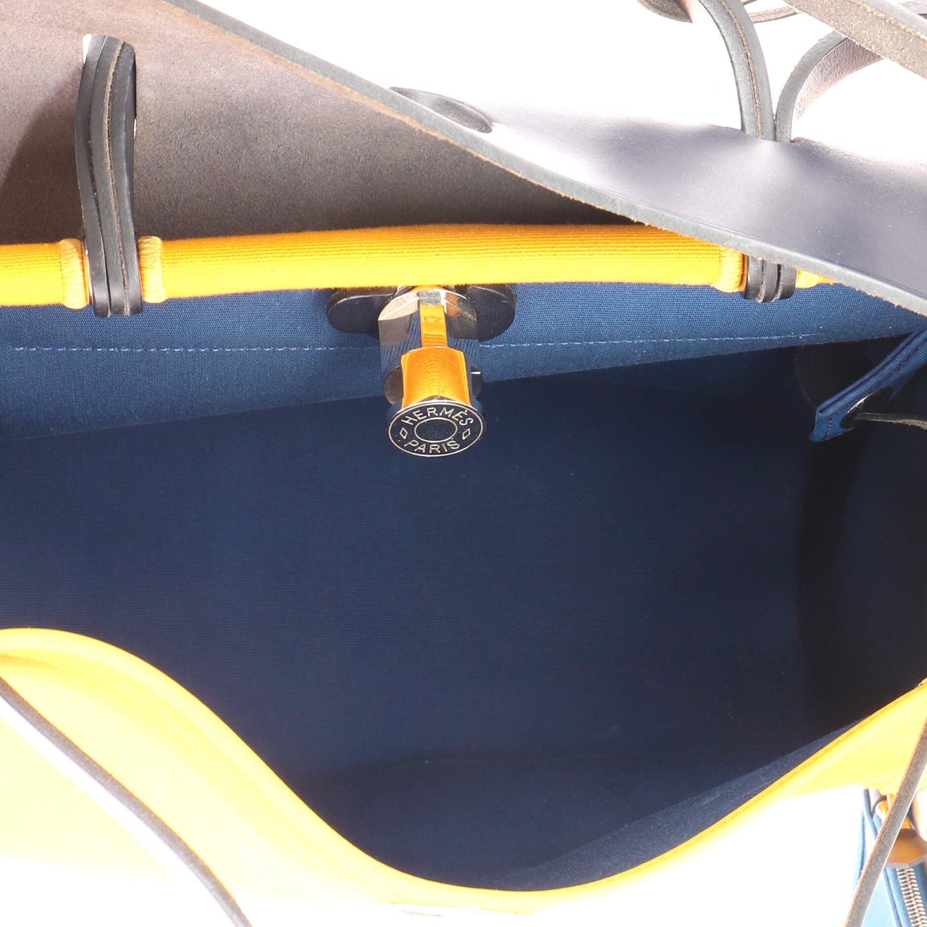 Herbag Zip Verso Leather and Toile 31, Alternate, color, Yellow