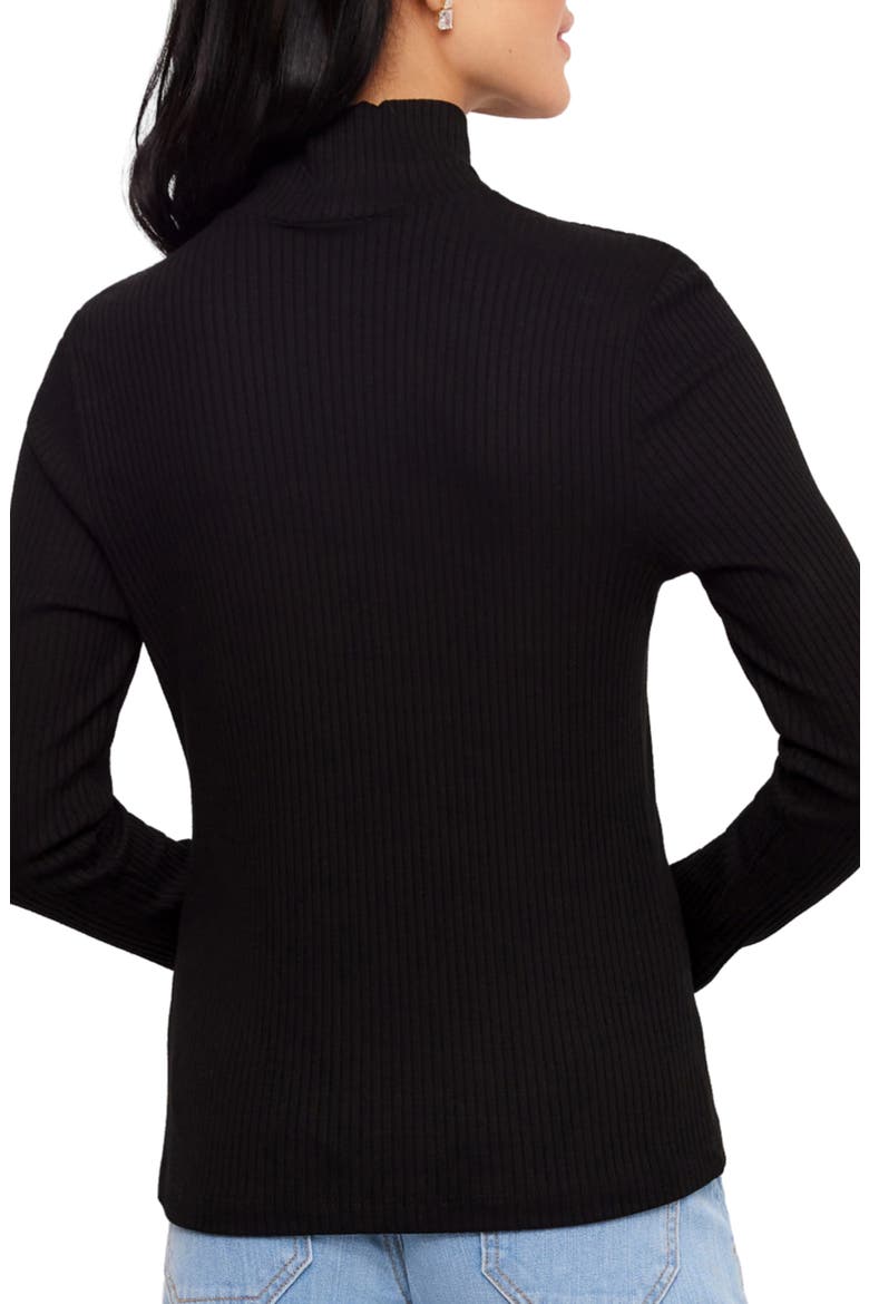 Ribbed Turtleneck Top, Alternate, color, BLACK