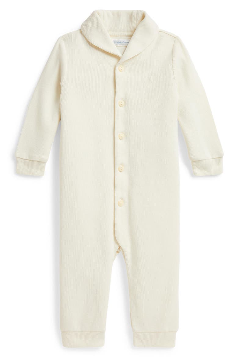 Shawl-Collared Rib Coverall, Main, color, CLUBHOUSE CREAM