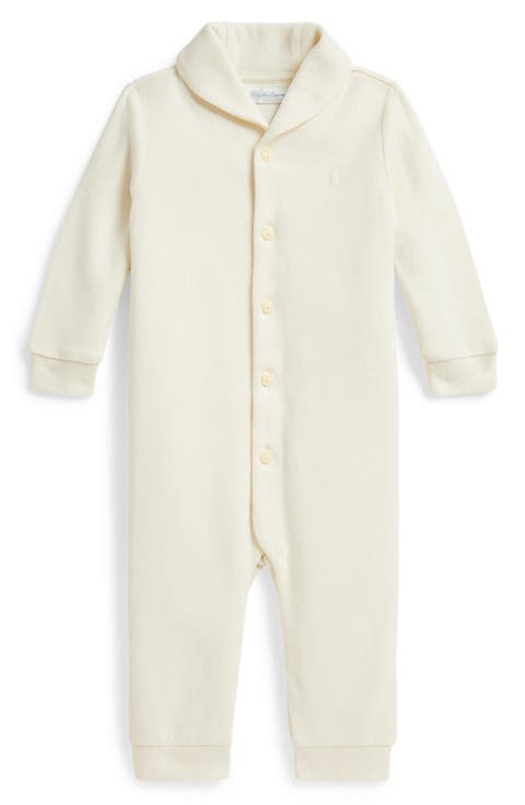 Shawl-Collared Rib Coverall