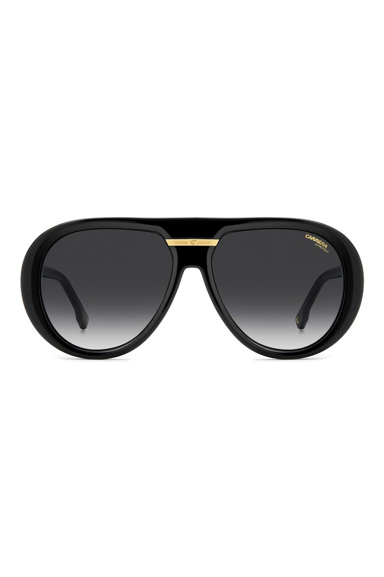 Victory 59mm Gradient Pilot Sunglasses, Main, color, BLACK/ DARK GREY