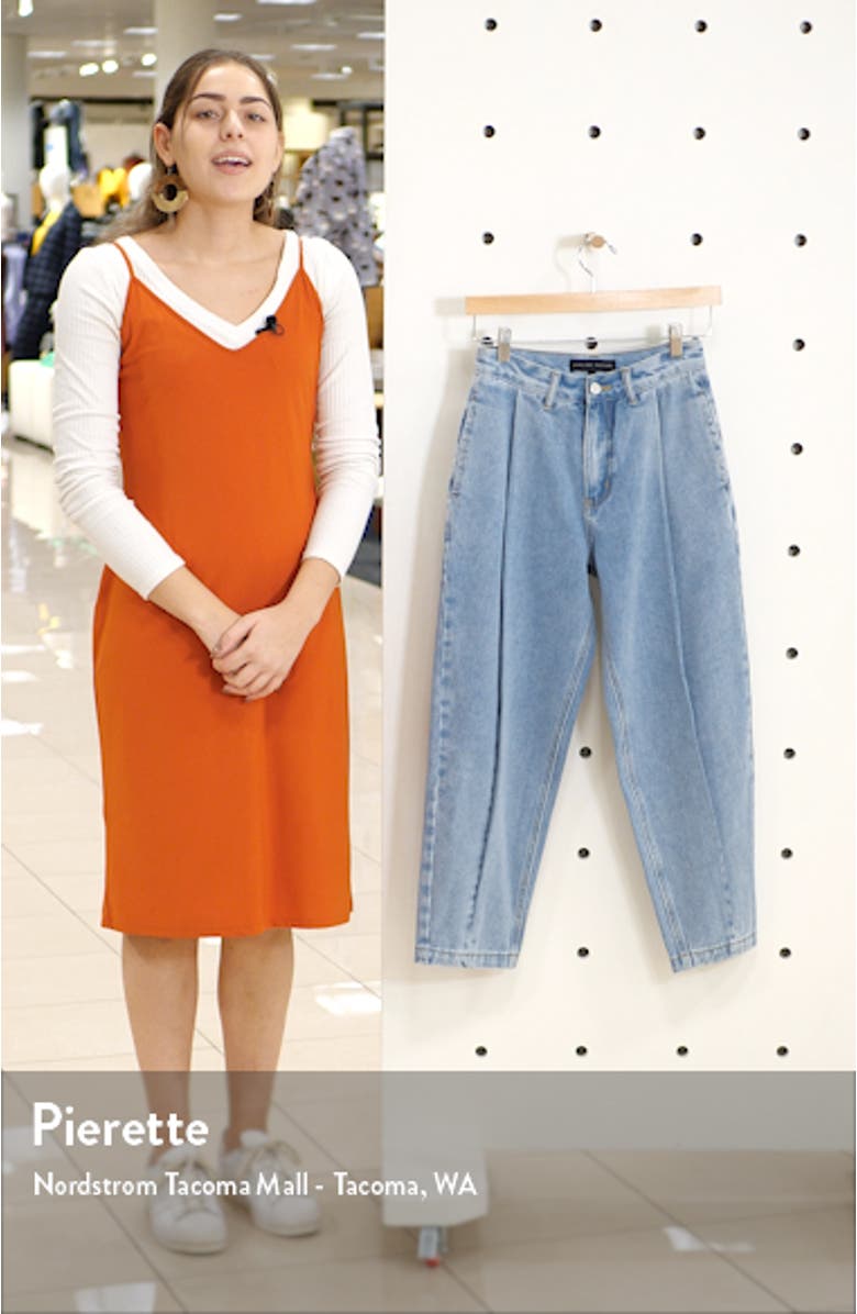 High Waist Pleated Mom Jeans, sales video thumbnail