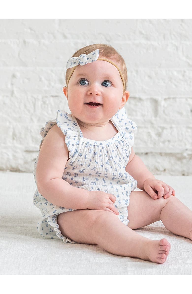 Colroed Organics Organic Muslin Tank Bubble Romper, Alternate, color, Rosebay Floral / Coconut + Sea