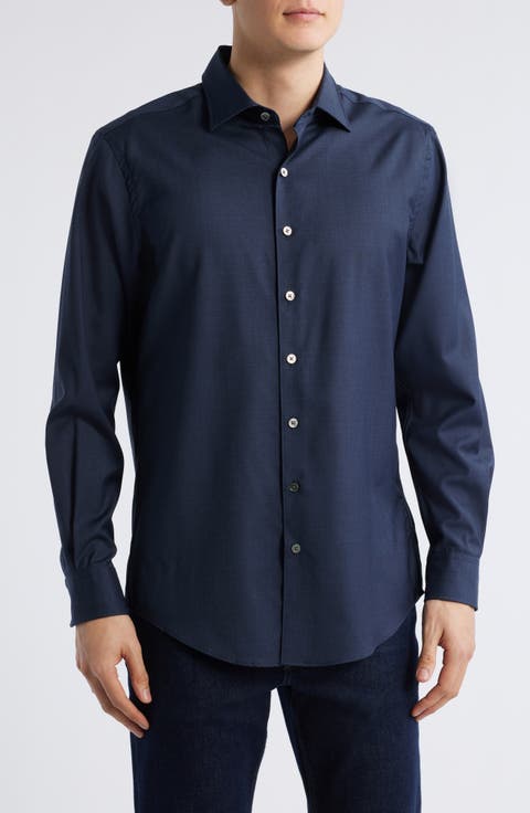 Esk Valley Wool Mélange Button-Up Shirt