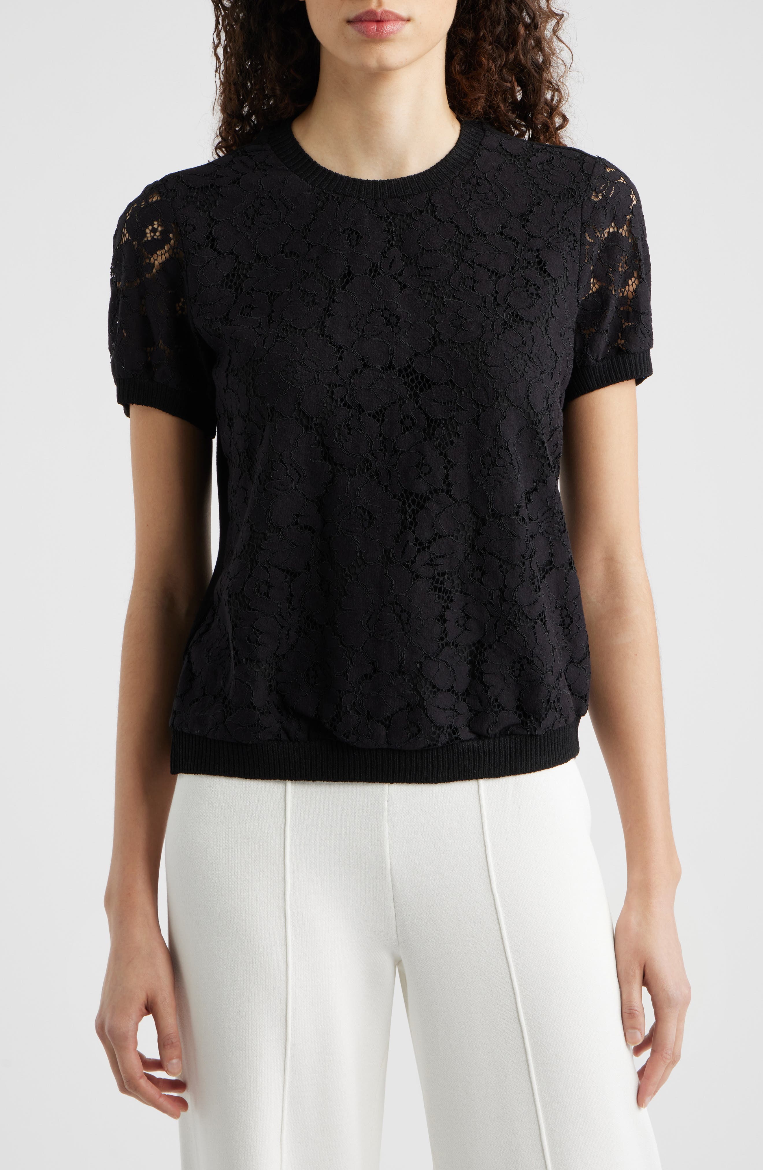 Lace Front Sweater