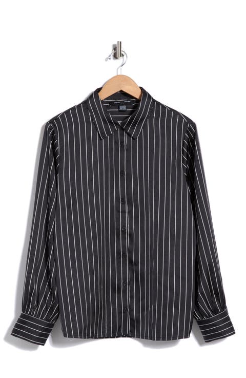 Satin Button-Up Shirt