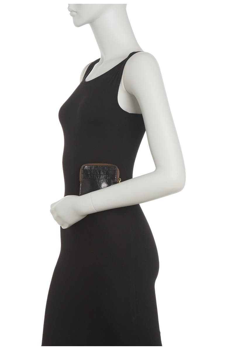 HOBO Ease Croc Embossed Leather Zip Pouch, Alternate, color,