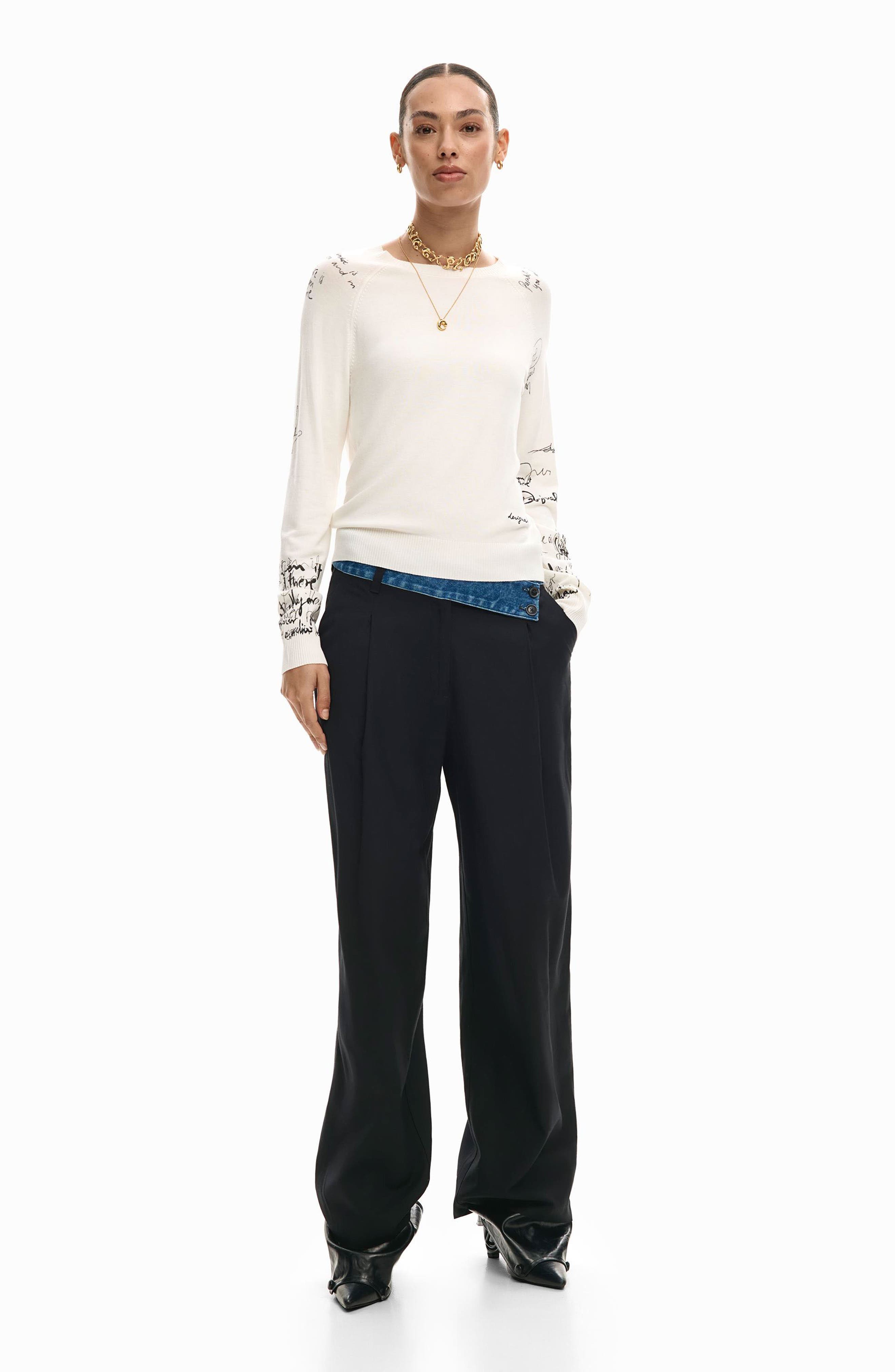 Fine Gauge Graphic Sweater - image 4
