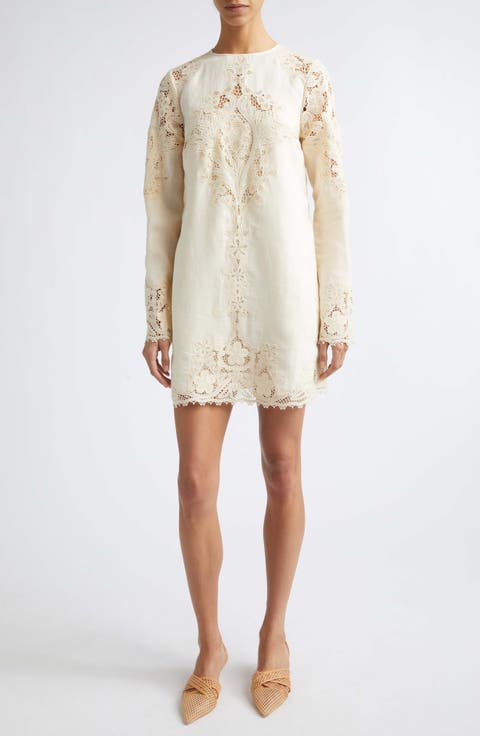 Camie Lace Long Sleeve Shift Minidress