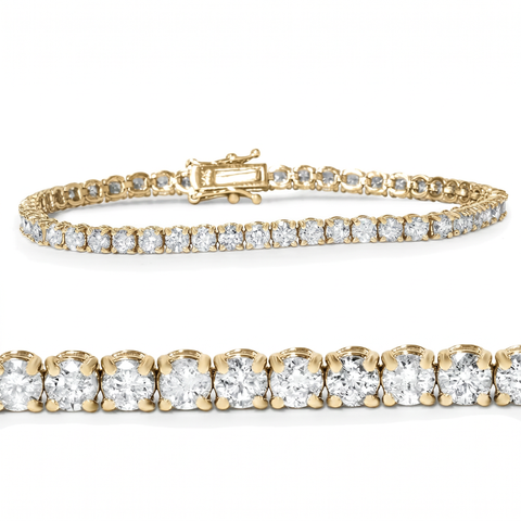 5 Carat TW Round Cut Lab Grown Diamond Tennis Bracelet 14k Gold Lab Grown