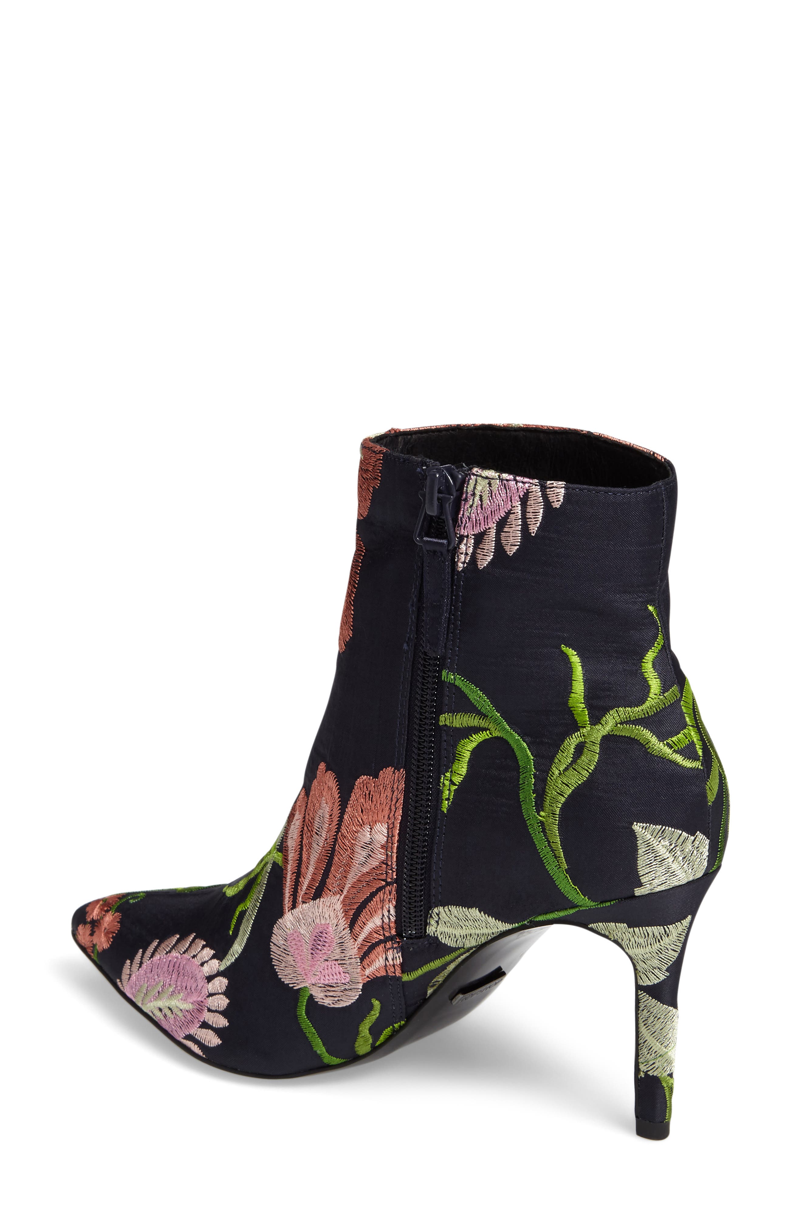 Topshop Mimosa Pointy Toe Bootie, Alternate, color, Navy Multi