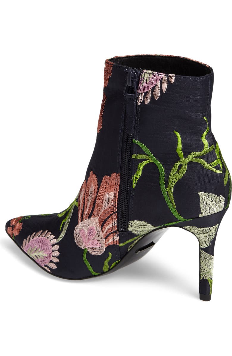 Topshop Mimosa Pointy Toe Bootie, Alternate, color, Navy Multi