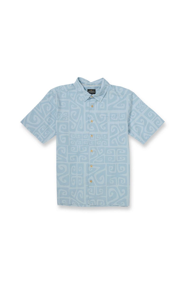 Quiksilver Waterman Tiki Beach WM SS Short Sleeve Shirt, Alternate, color, Skyway