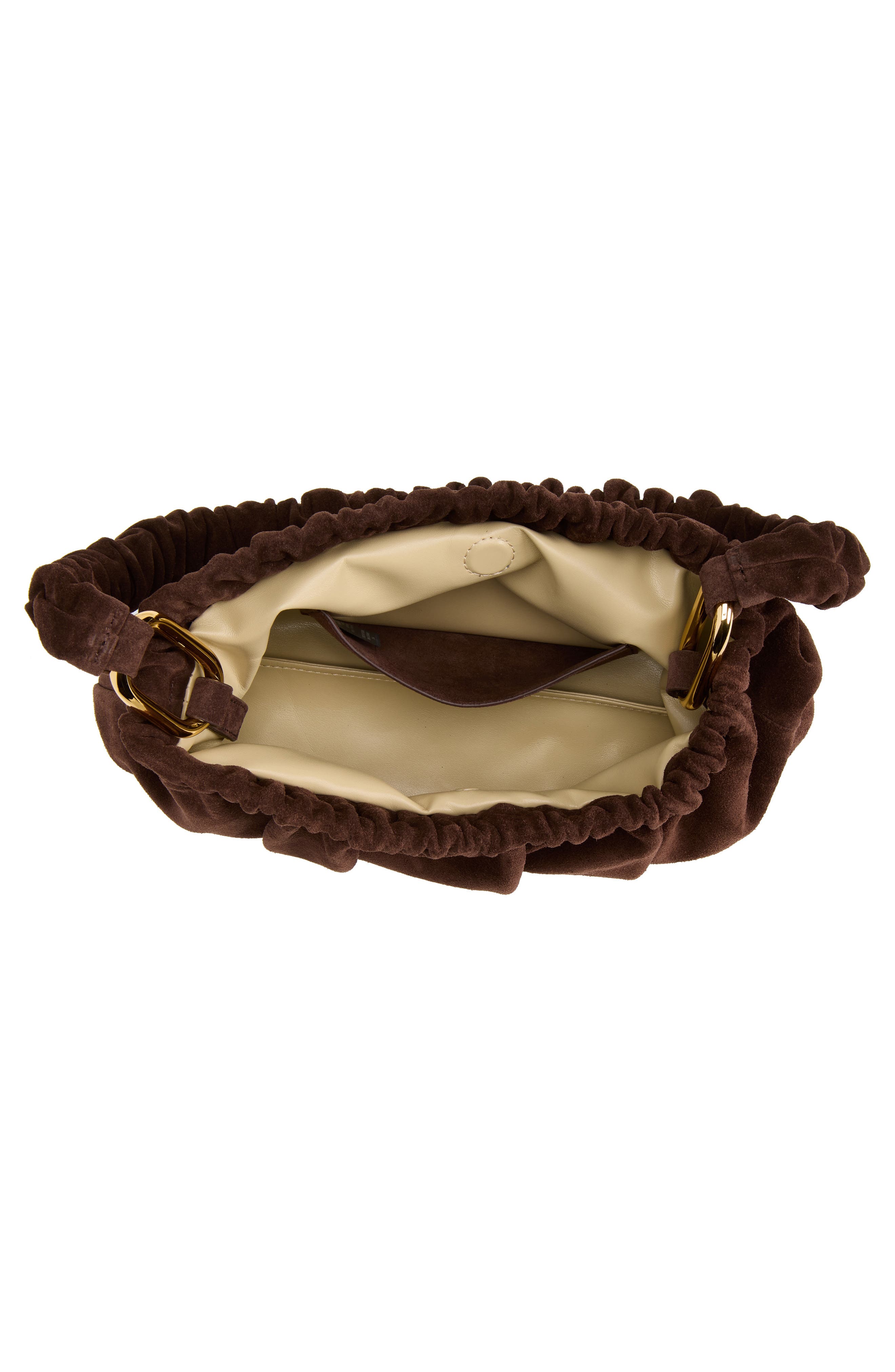 Ruched Suede Leather Clutch, Alternate, color, 00M82 BRAMBLE