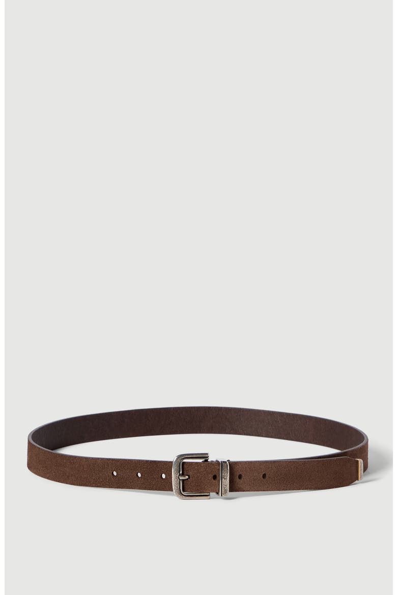 Reversed leather belt, Main, color, Mud
