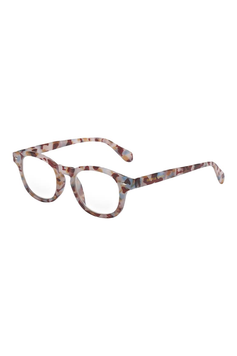 Rumi 55mm Round Blue Light Blocking Glasses, Alternate, color, MULTI TORTE