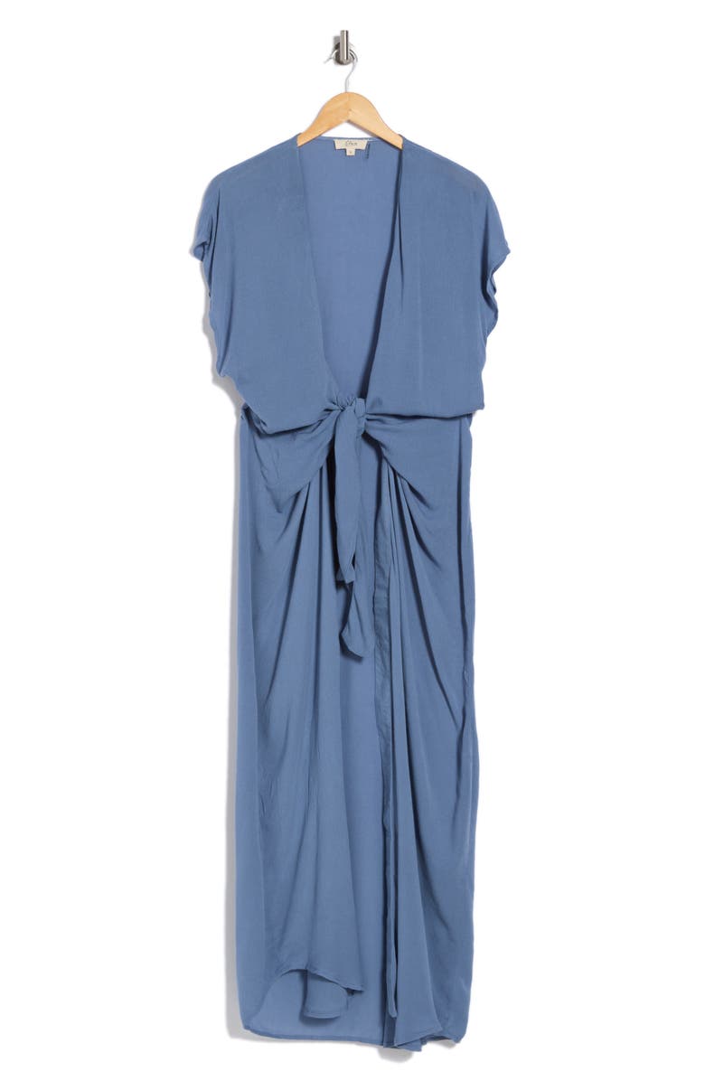 Elan Tie Front Maxi Cover-Up Dress, Alternate, color, 