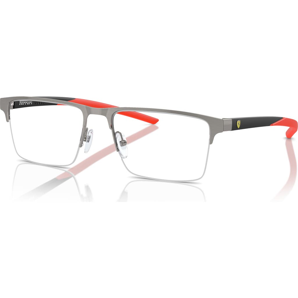 Scuderia Ferrari 57mm Rectangle Optical Glasses In Metallic