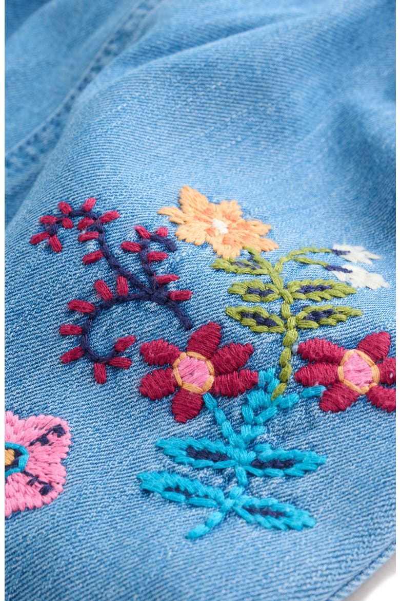 Kids' Print Bodysuit & Embroidered Denim Overalls Set, Alternate, color, BLUE