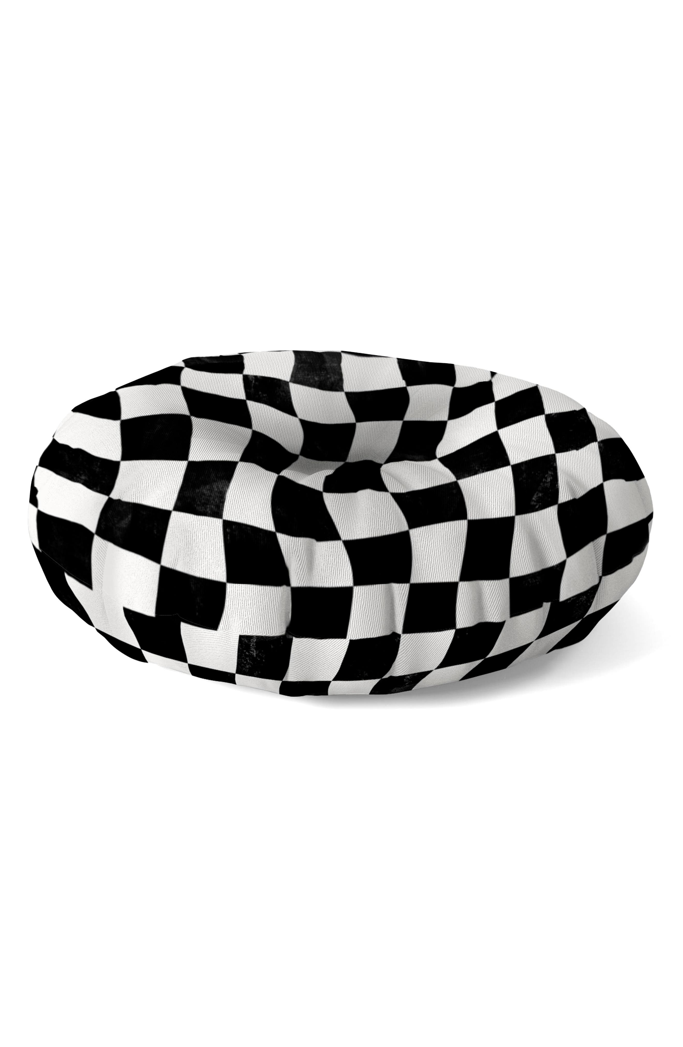Deny Designs Warped Checkerboard Floor Pillow