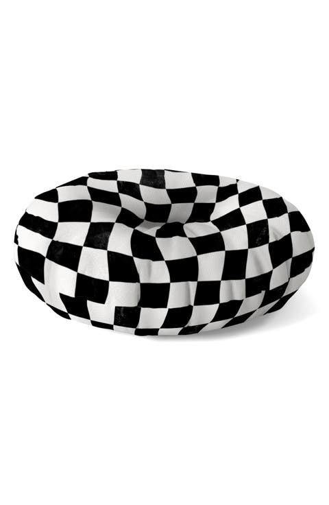 Warped Checkerboard Floor Pillow