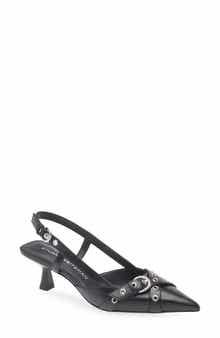Stuart Weitzman Supermoto Kitten Heel Slingback Pump