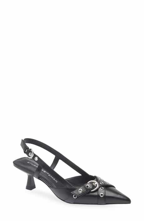 Stuart Weitzman Supermoto Kitten Heel Slingback Pump