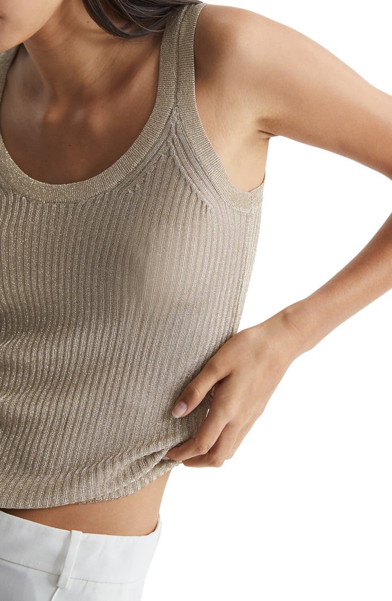 Reiss Imogen Metallic Sweater Tank, Alternate, color, Gold