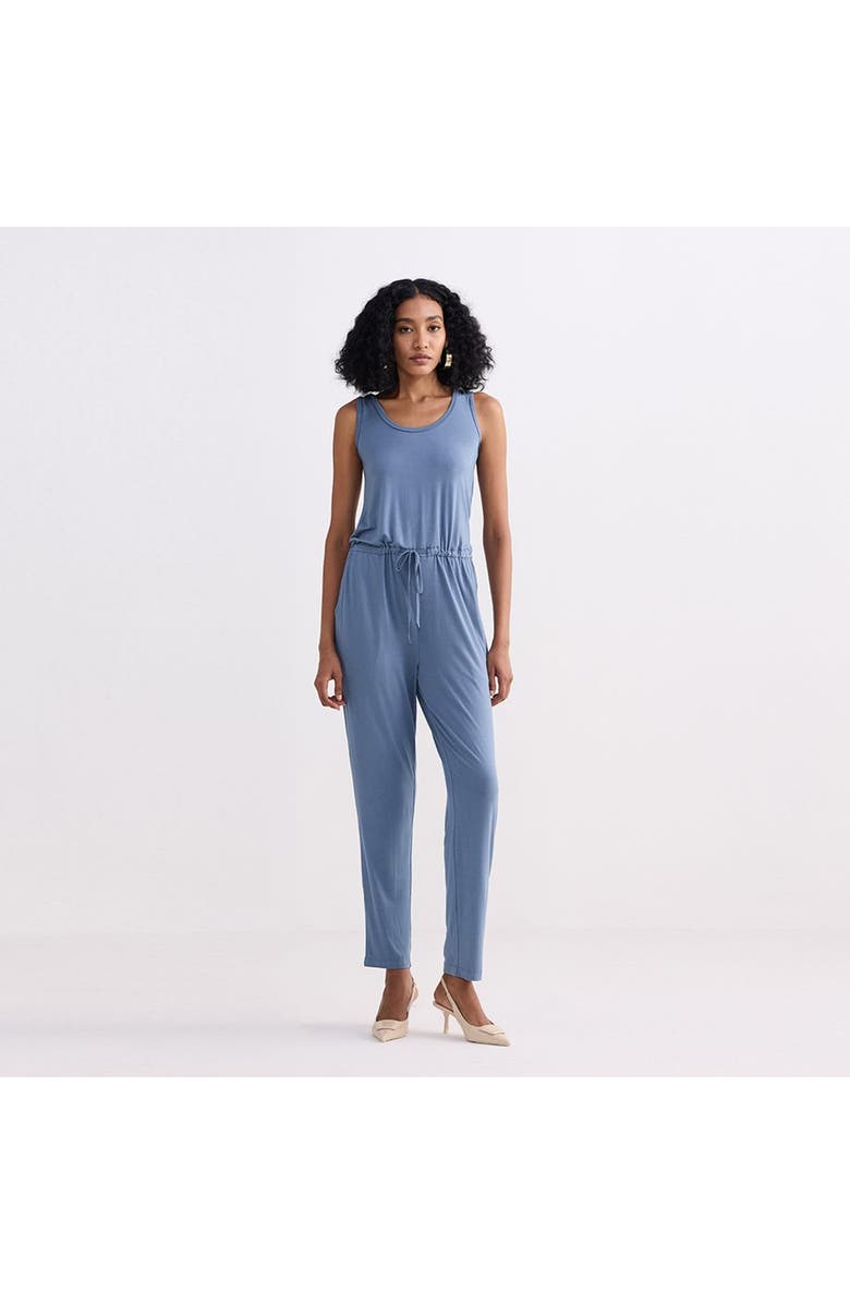 Reistor Relaxed Drawstring Jumpsuit in Blue, Main, color, Solid