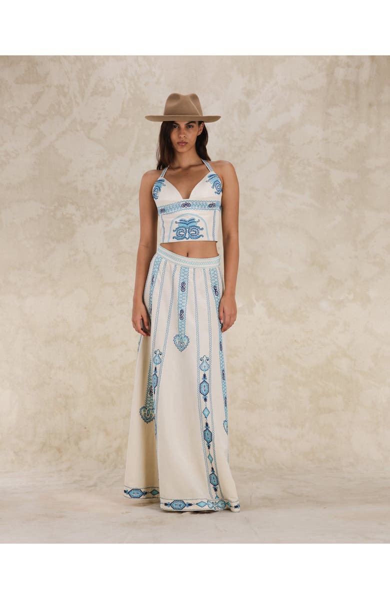 Fortela Aura Embroidered Top, Alternate, color, Off White