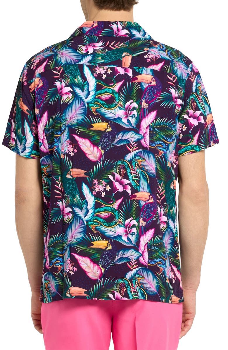 OppoSuits Tropical Jungle Camp Shirt, Alternate, color, Purple Multi