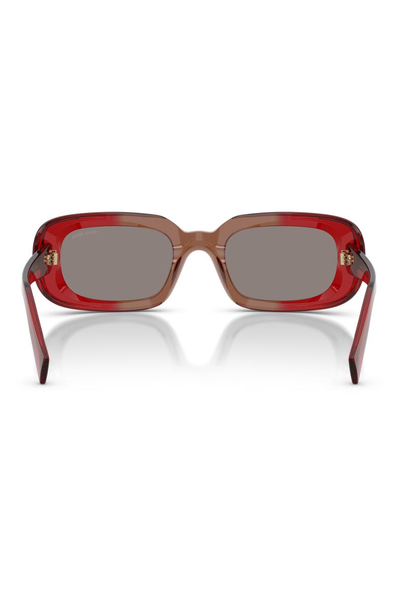 52mm Rectangular Sunglasses, Alternate, color, BORDEAUX / DARK GREY