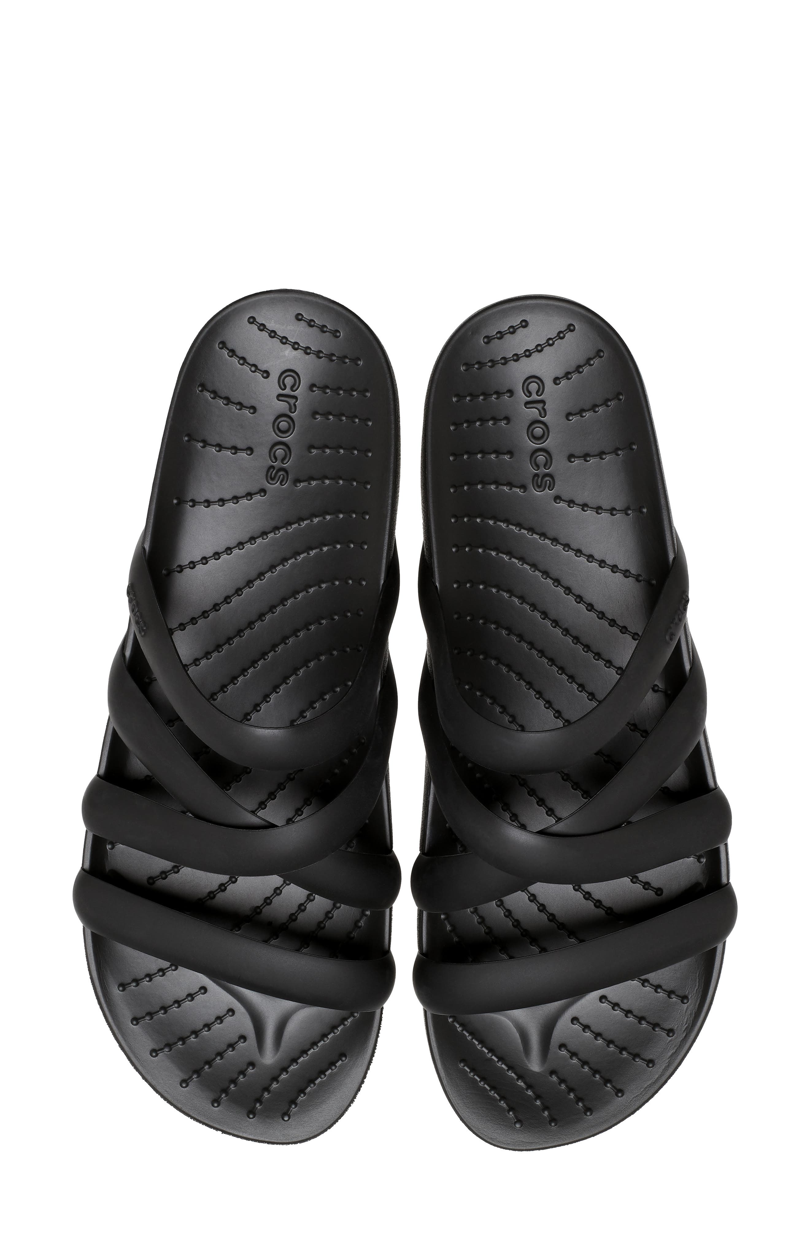 CROCS Splash Strappy Slide Sandal, Alternate, color, Black