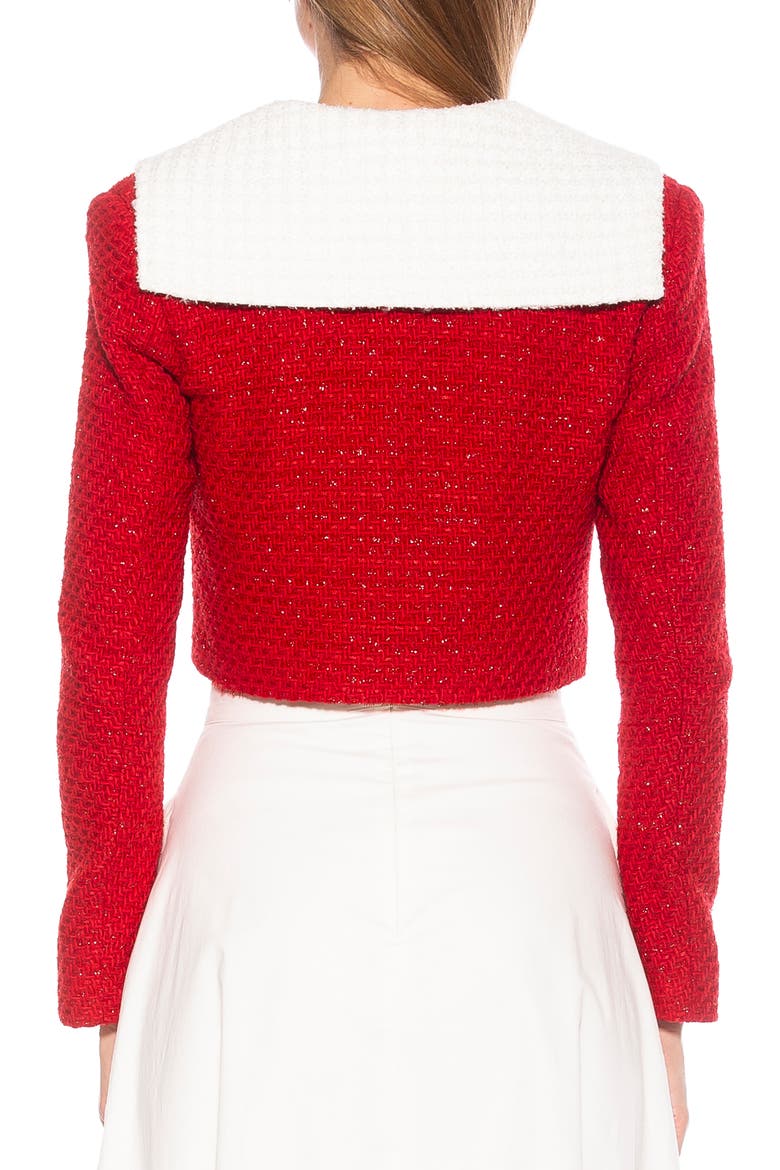 Clementine Tweed Crop Jacket, Alternate, color, RED