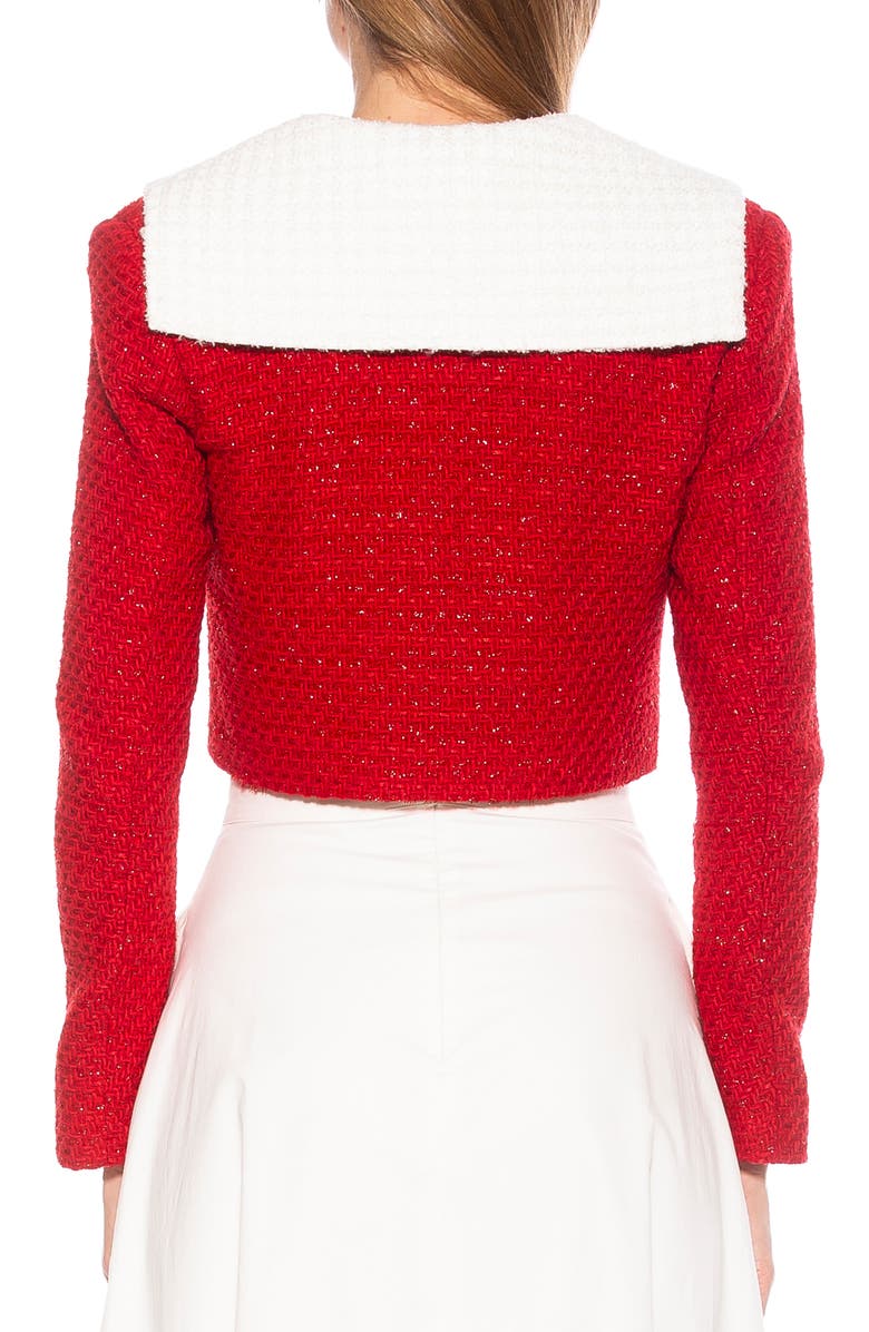Alexia Admor Clementine Tweed Crop Jacket, Alternate, color, Red