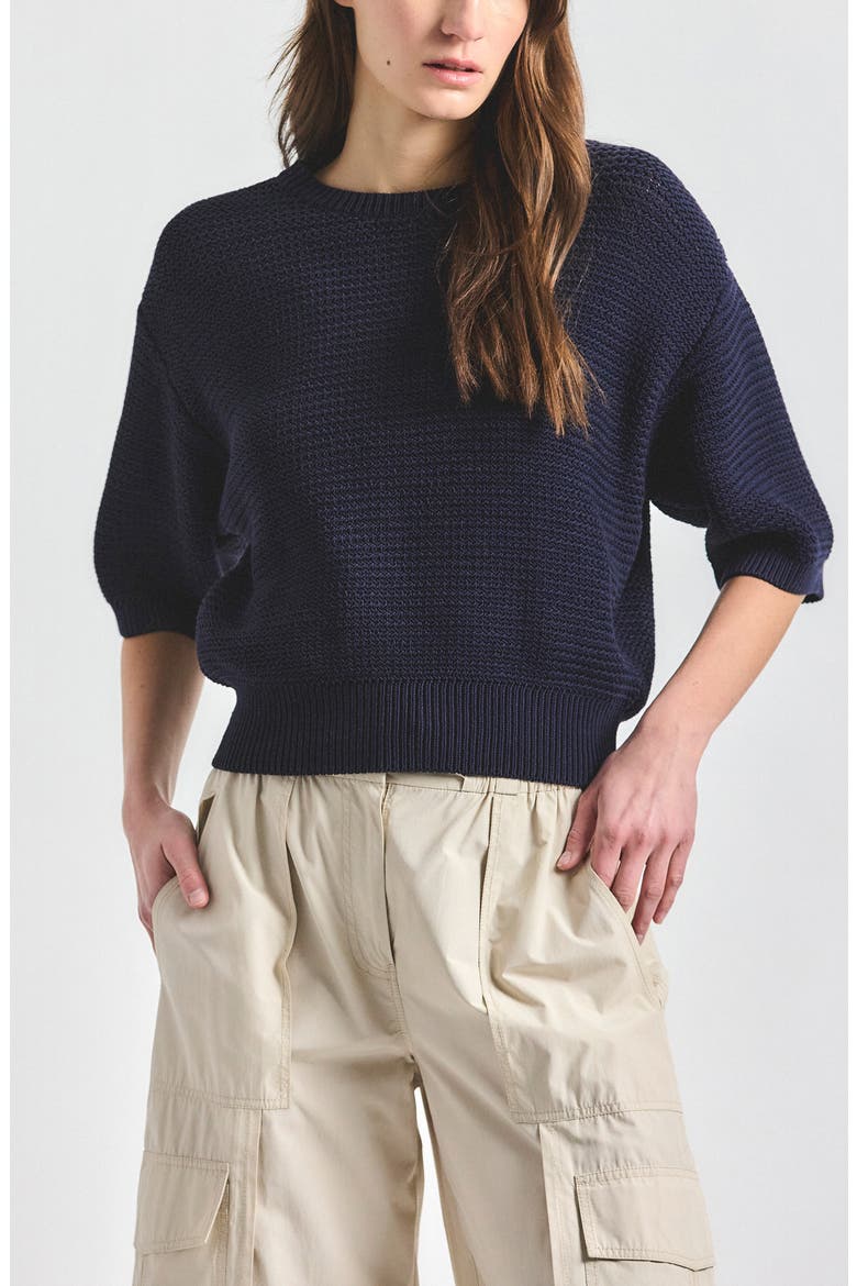 Madison Elbow Sleeve Sweater, Main, color, NAVY