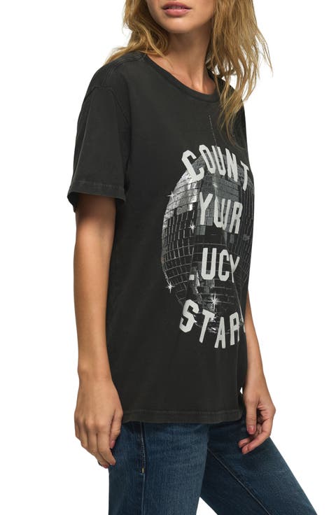 Count Your Lucky Stars Graphic Boyfriend Tee